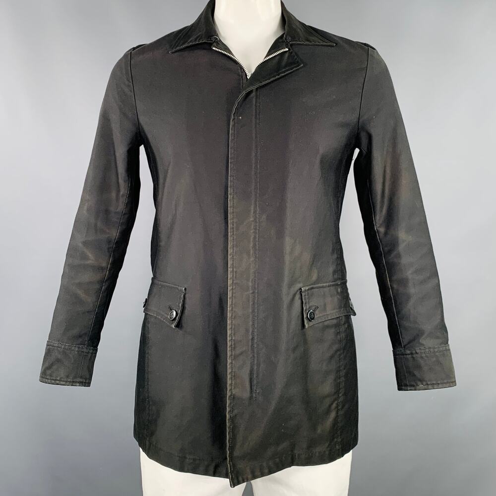 TAKEO KIKUCHI Size L Black Cotton Zip Up Coat